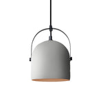 Cement Cylinder Pendant Light 1 Light Concrete Hanging Light In Gray White Black