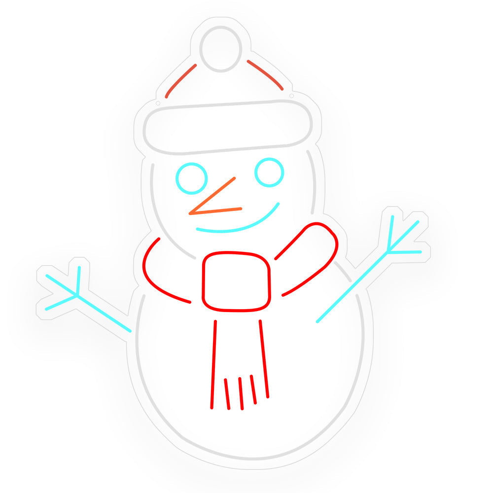 Modern Acrylic LED Snowman Sign with Dimmer for Festive Interiors