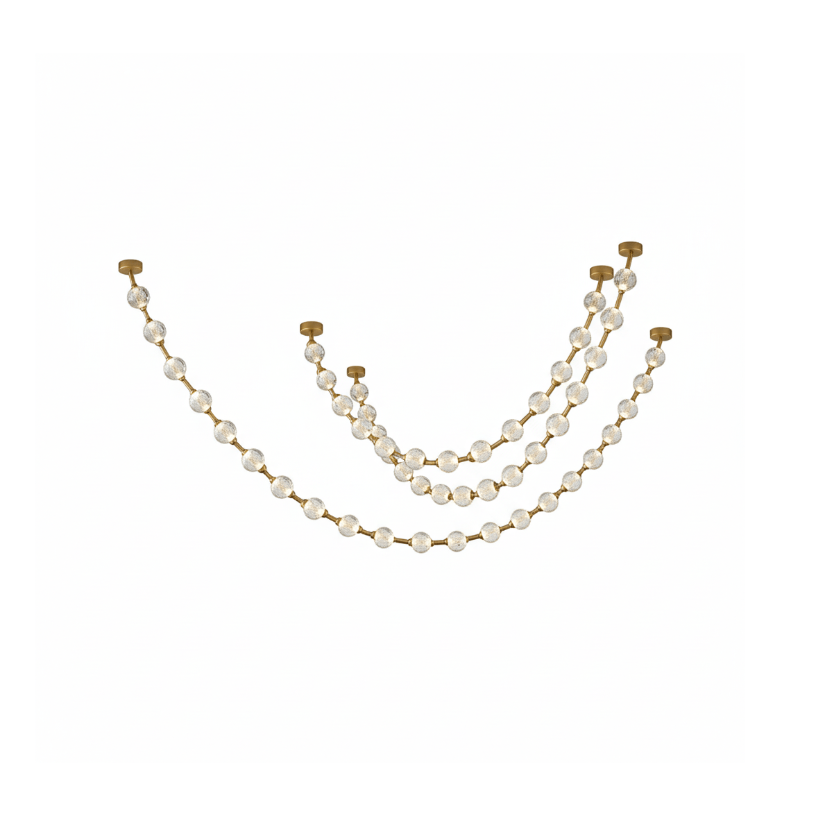 Strand Necklace Chandelier — Modern Gold & Acrylic LED Pendant Light