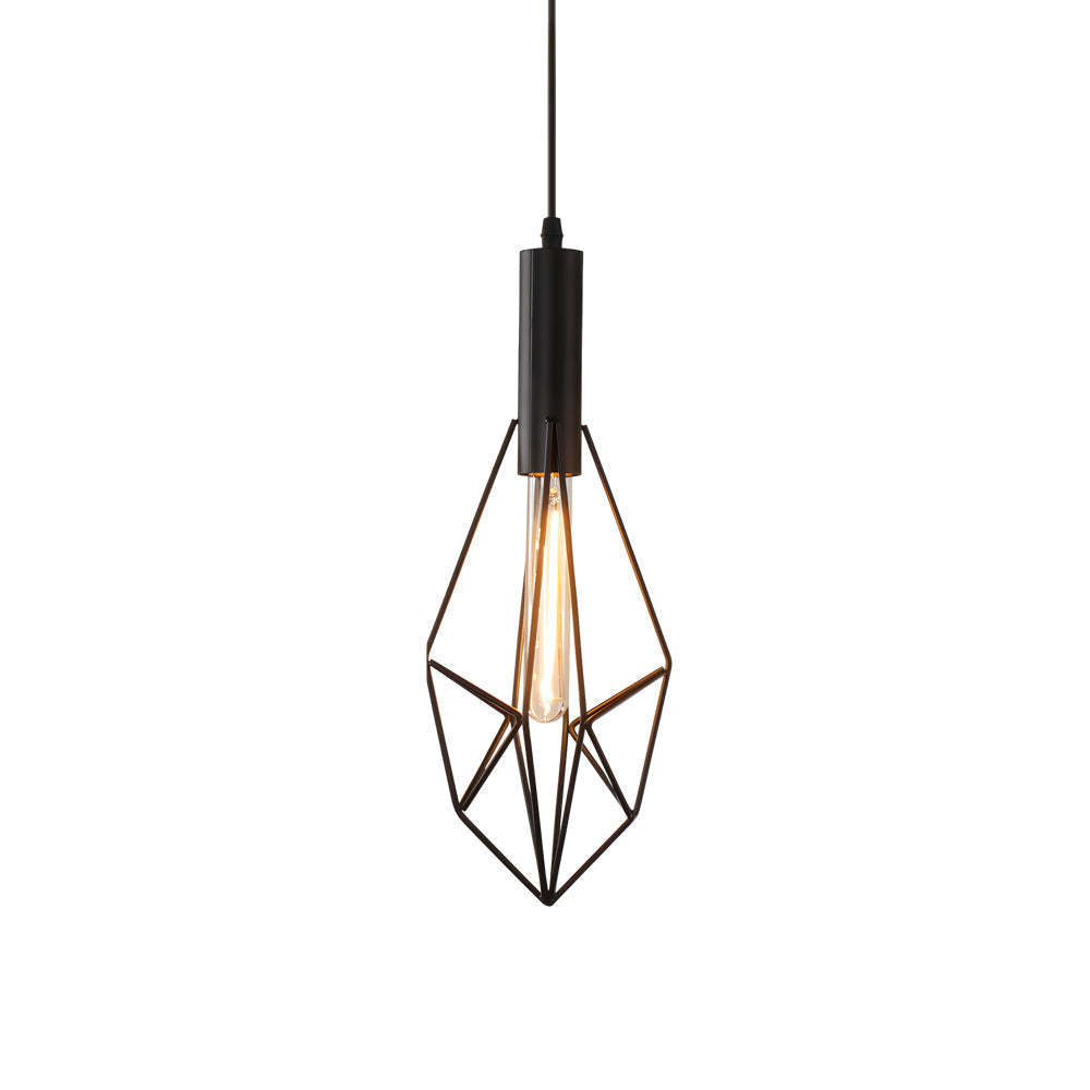 Geometric Lines Black Retro Industrial Style Chandelier Li002719