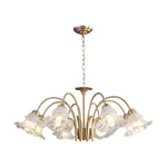 6 8 Light Glass Lily Chandelier French Pastoral Gold Fixture