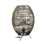 Handwoven Rattan Oval Floor Lamp for Outdoor Living Spaces