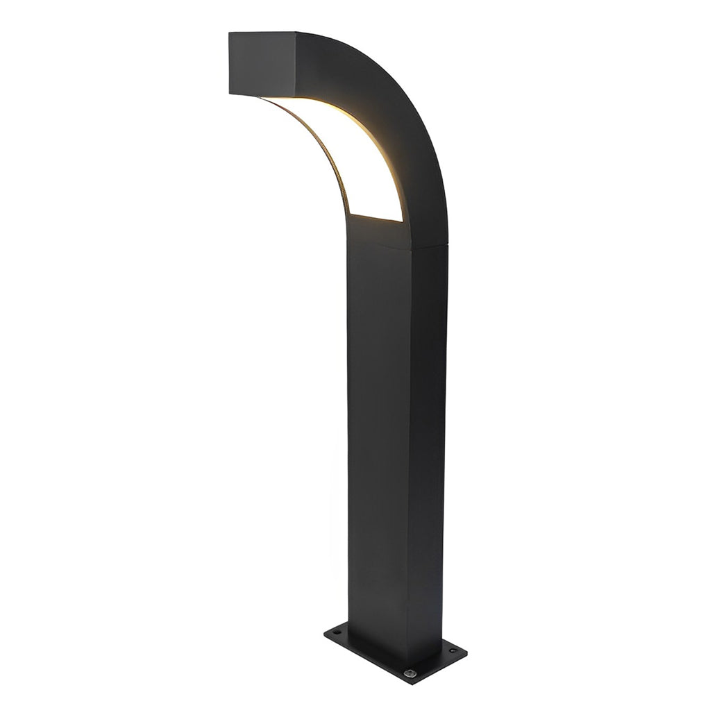 Curved LED Path Light in Black for Modern Landscape Illumination