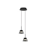 1 2 Light Smoked Gray Glass Pendant Light Led Island Glass Chandelier Black Hanging Ceiling Lamp For Bedroom
