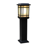 Black Solar Pathway Bollard Lights with Three-Step Dimming for Modern Outdoor Spaces