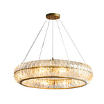 Round Glass Luxury 3 Step Dimming Simple Long Post Modern Chandelier