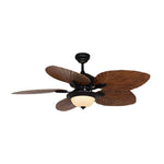 42 52 Inch Led Tropical 5 Brown Blades Reversible Ceiling Fan Light With Remote Control
