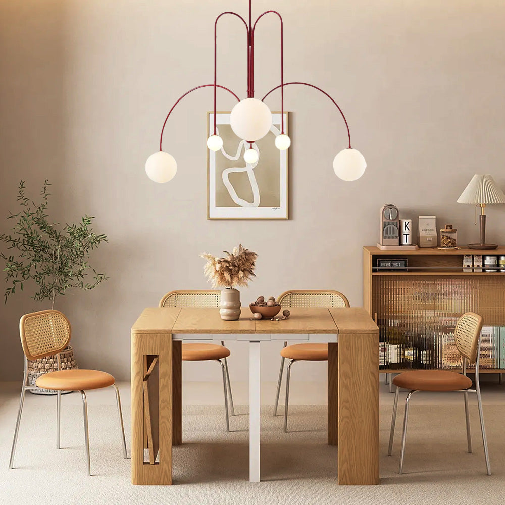Modern White Round Glass Pendant Light