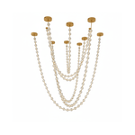 Strand Necklace Chandelier — Modern Gold & Acrylic LED Pendant Light