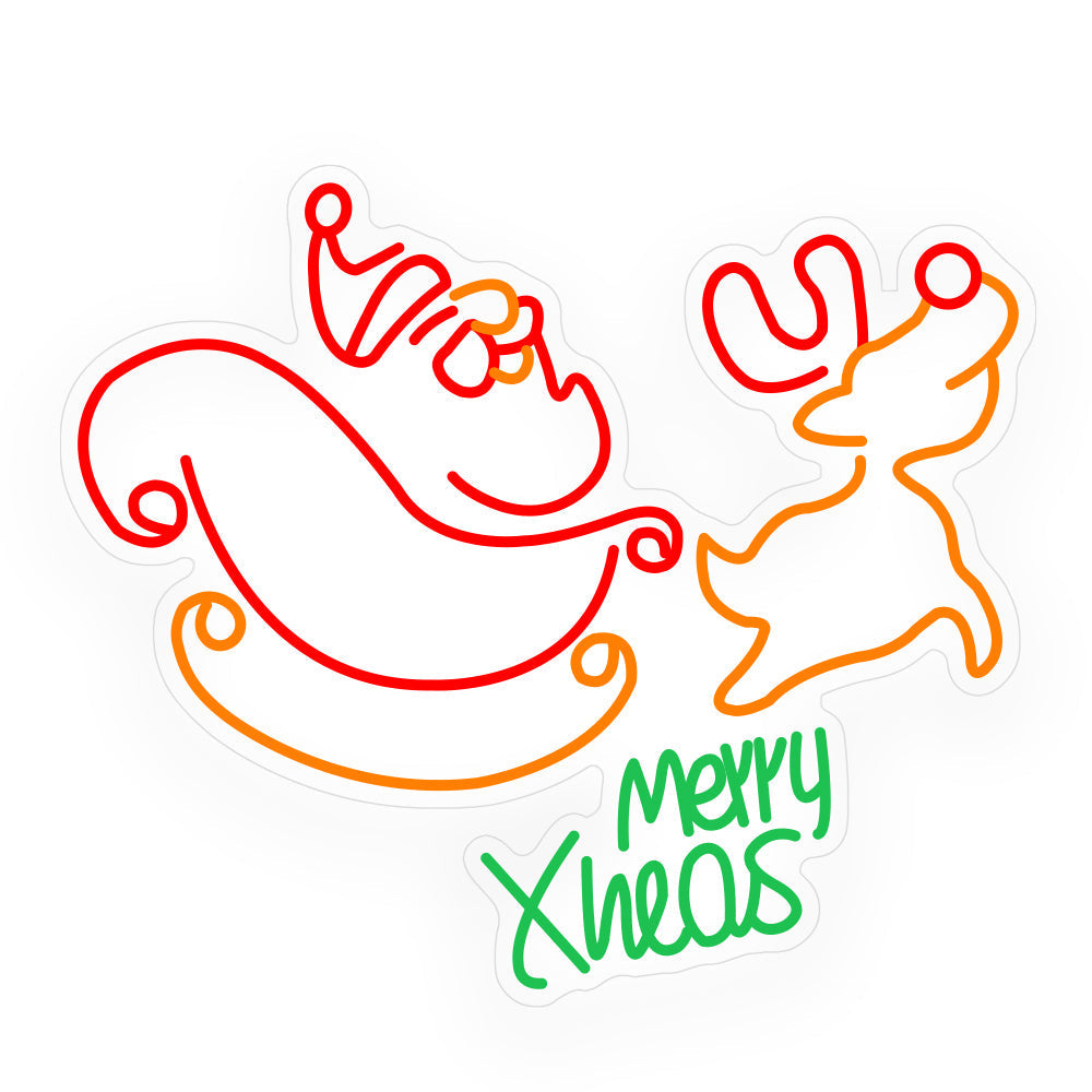 Festive LED Neon Reindeer Wall Art – Modern Christmas Glow