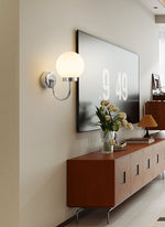 Clara Chrome Wall Sconce – Modern Minimalist Globe Light for Bedroom & Hallway