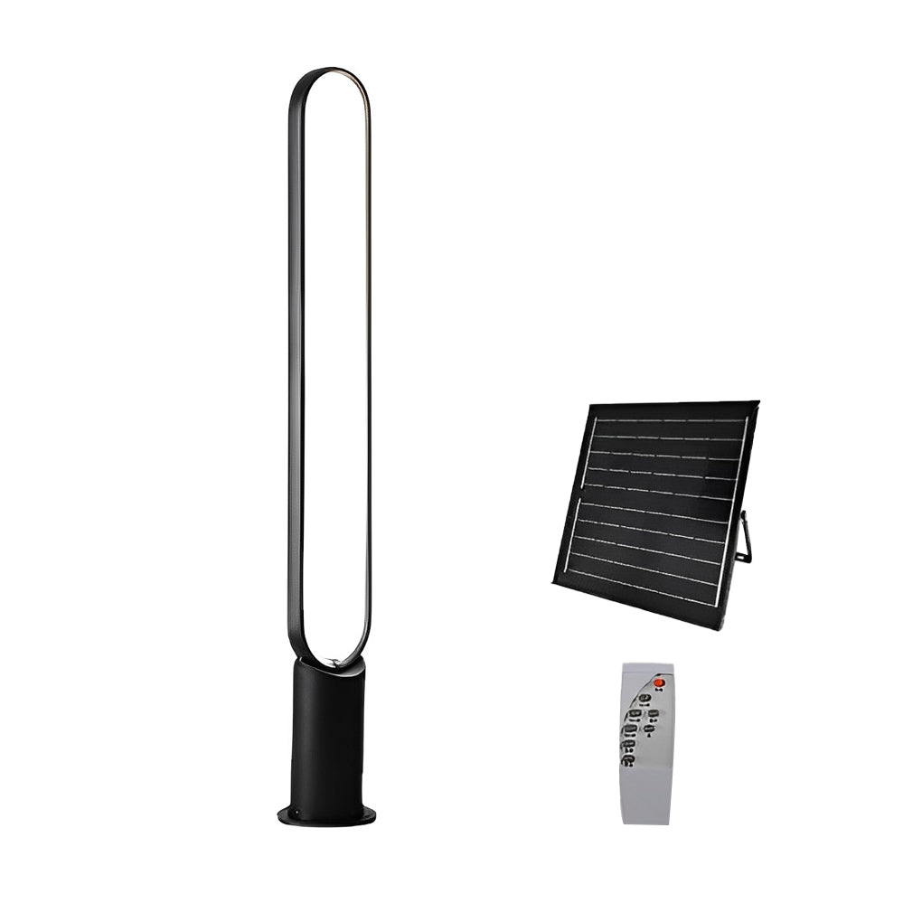 Modern Linear Solar Pathway Lights in Black Aluminum, IP65 Waterproof