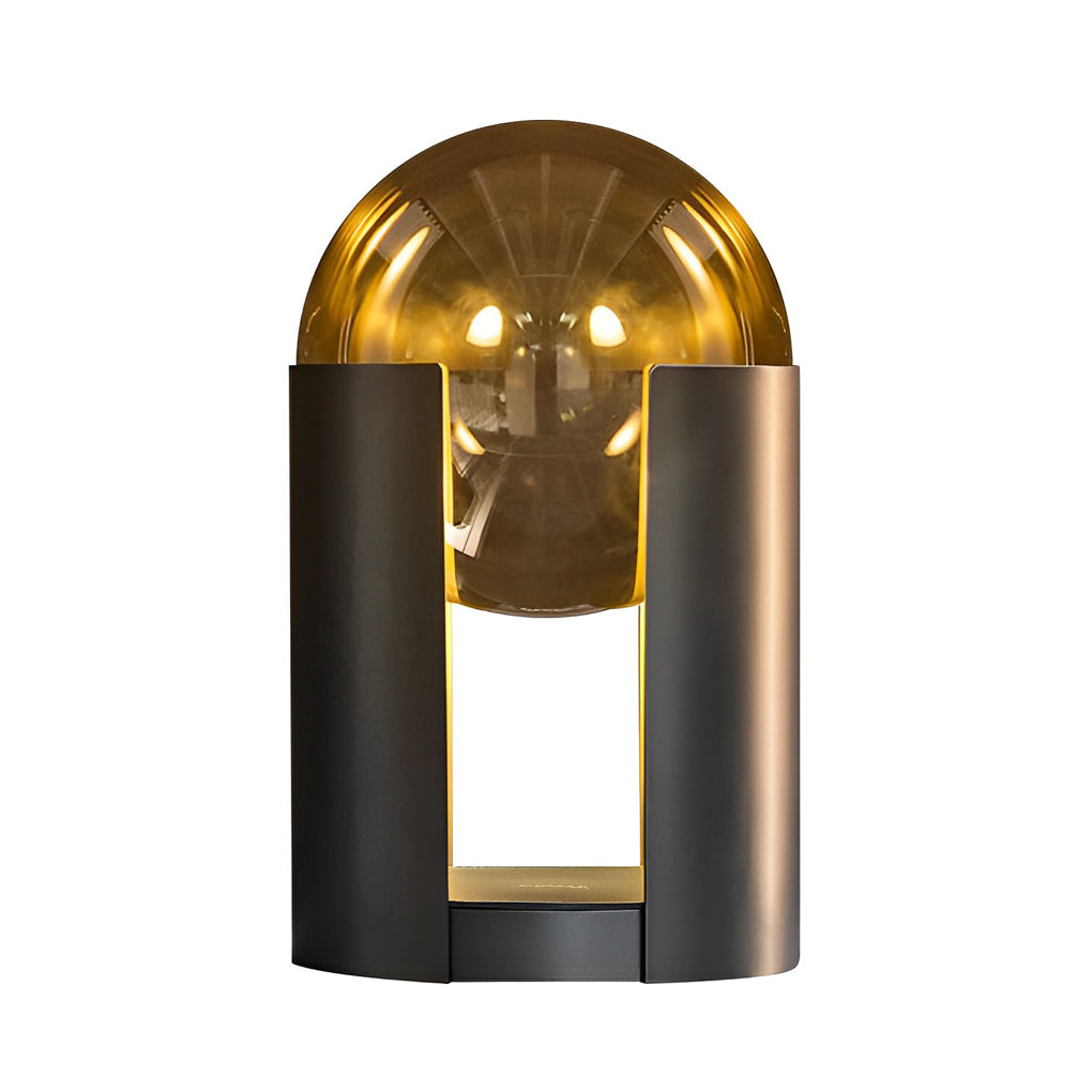 Dia 9 8 Inch Amber Glass Ball Shade And Black Softwing Lamp