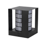 Lattice Cylinder LED Outdoor Lantern in Black, IP65 Waterproof
