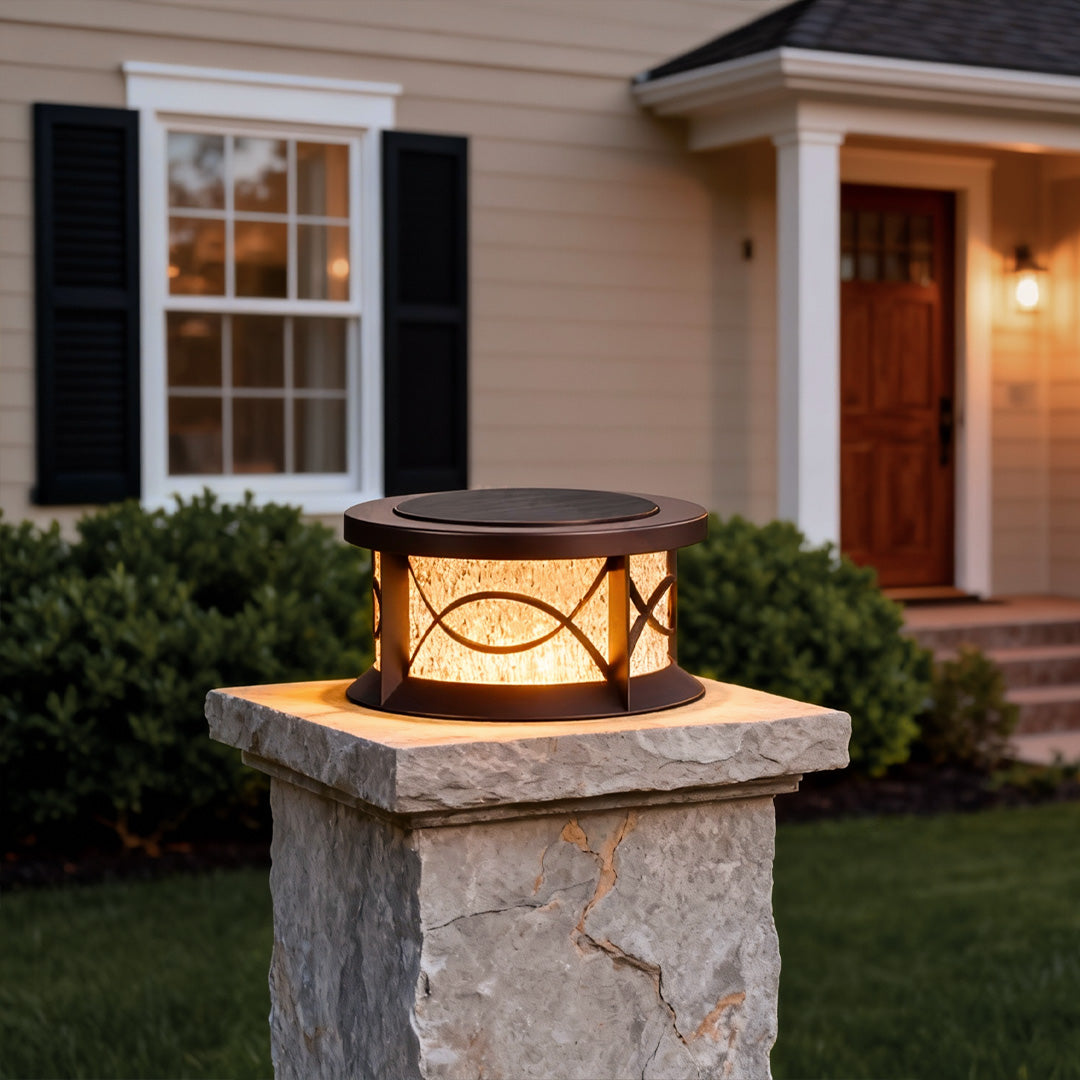 Round Outdoor Pillar Lights Waterproof Aluminum LED Post Light