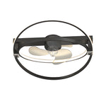 2 Rings Creative Mute Three Step Dimming Led Modern Ceiling Fan And Light