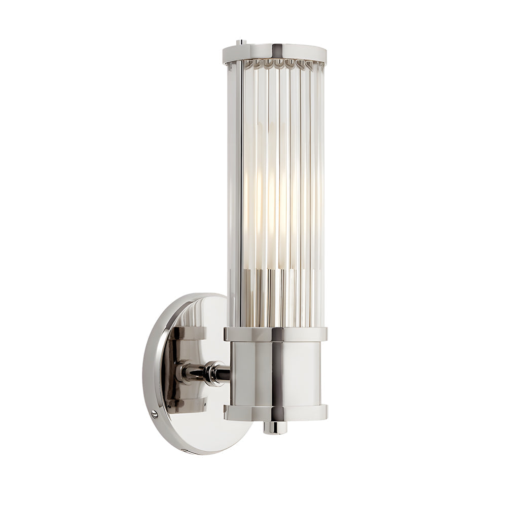 1 2 Light Modern Chrome Gold Wall Sconce With Cylinder Clear Glass Shade