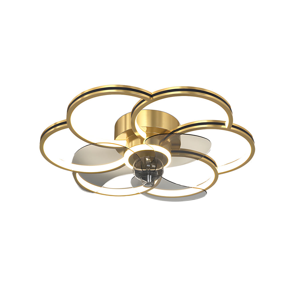 Flower Creative Three Step Dimming Led Silent Modern Ceiling Fan And Light
