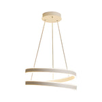 Matte White Twisted Chandelier Dimmable Led Ring Pendant Lamp