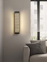 Luma Column LED Wall Sconce in Brushed Gold and Clear Glass