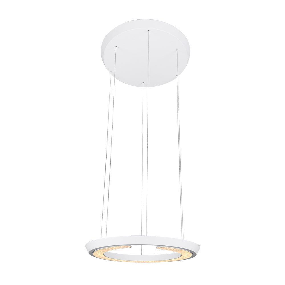 Modern Led Ring Shaped Pendant Light With Acrylic Shades For Living Room