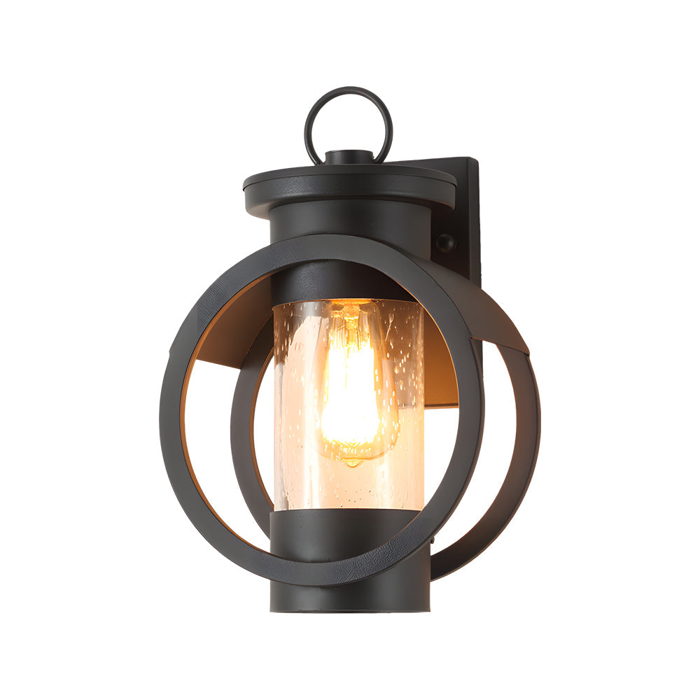 Raindrops Glass 6W Led Edison Lightbulb Black Outdoor Wall Lights