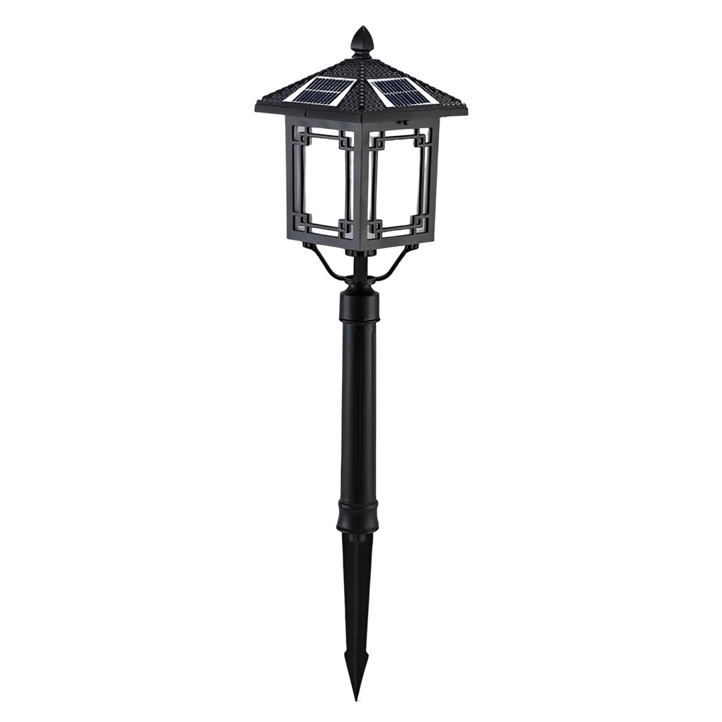 Solar LED Post Light with 3-Step Dimming, Die-Cast Aluminum Outdoor Lamp