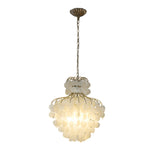 Tiered Capiz Shell Chandelier Elegant French Style Hanging Lighting