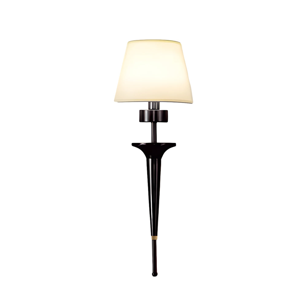 25 98 In H Gold Black Copper 1 Light American Wall Sconce With Fabric Shade