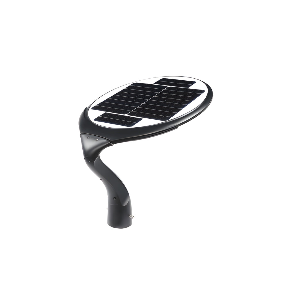 Black Round Modern Outdoor Led Solar Post Street Light