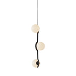 Modern Linear Glass Ball Pendant Light With 3 4 6 Light Black Gold
