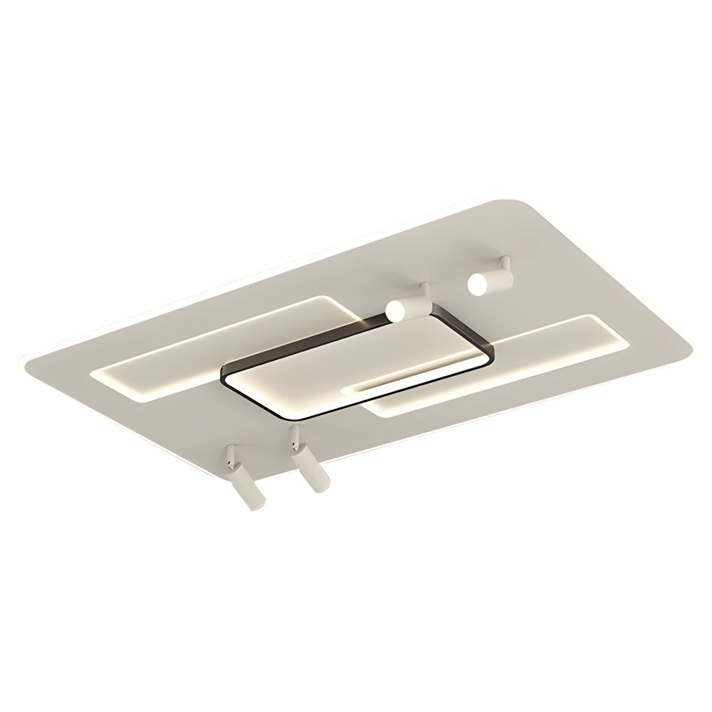 Ultra Thin Rectangular 3 Step Dimming Modern Ceiling Lights With Spotlights