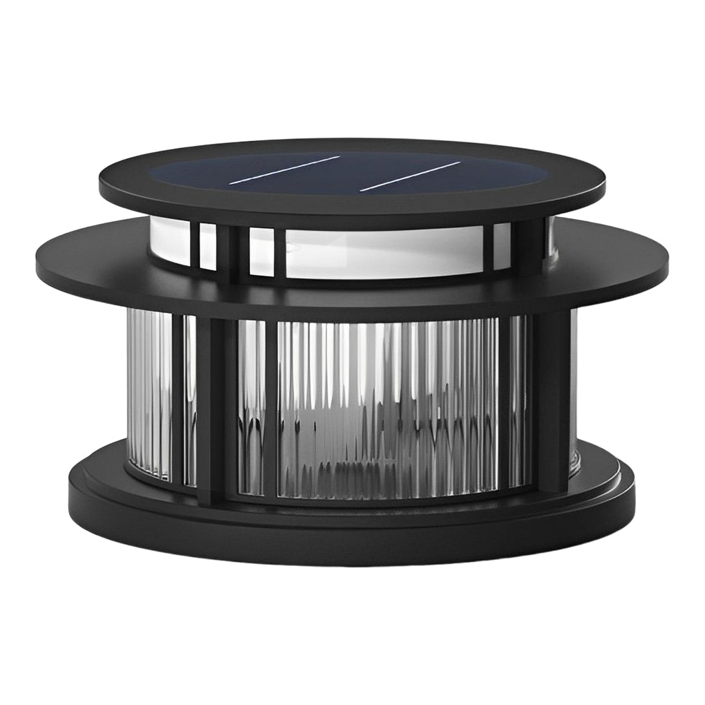 Round Modern Solar Fence Post Lights Ha076150