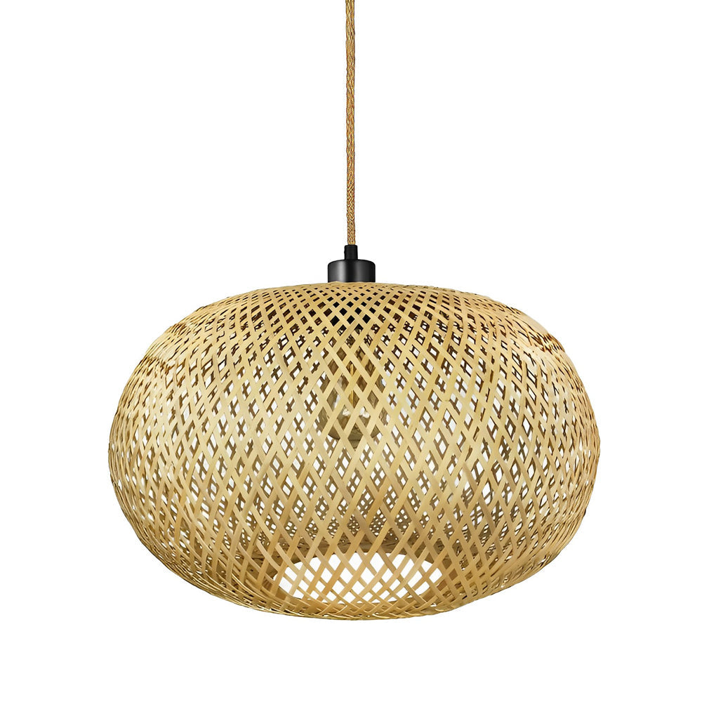 Handwoven Bamboo Rattan Pendant Light – Modern Natural Chandelier for Dining & Living Spaces