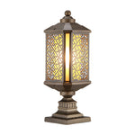 Antique Die Cast Aluminum Waterproof Glass Shade Retro Fence Post Lights