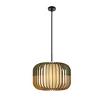 Wood Lantern Fabric Lampshade Led Minimalist Japanese Style Chandelier Li002748
