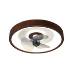 19 7 In Walnut 6 Speed Flush Mount Ceiling Fans With Led Light And Remote