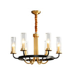 6 8 Light Candlelight Wagon Wheel Chandelier With Glass Shades