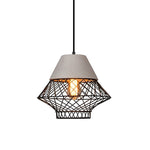 Cement Iron Cage Retro Pendant Light Li002289