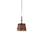 1 3 Light Rustic Wood Bucket Shade Pendant Lighting For Cafe Bar