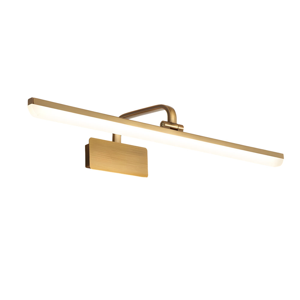 Brass Linear Bathroom Vanity Light Curved Rod Design