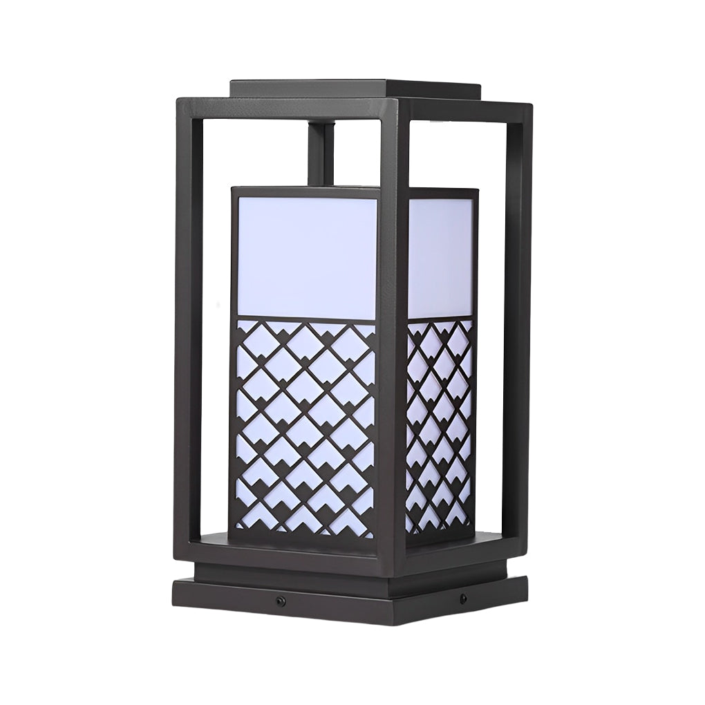 Retro Black Solar LED Pathway Lantern for Garden and Courtyard
