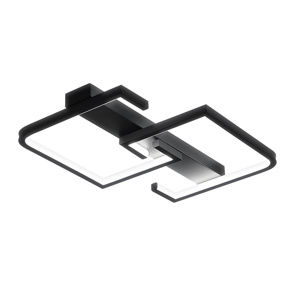 Simple Lines Square Frame 3 Step Dimming Led Black Modern Ceiling Lights