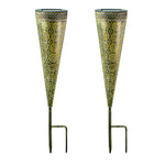 2 Pack Hollow Conical Solar Lights Garden Stake