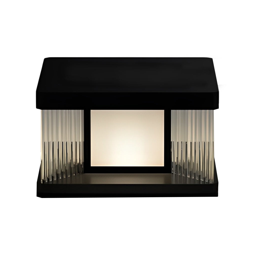 Black Modern Solar Fence Post Light Ha091175