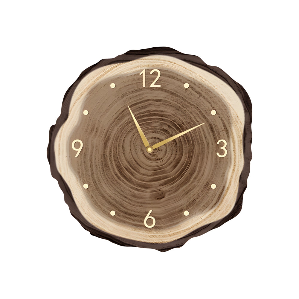 Rustic Round Wood Slice Clock With Remote Control And Led Lights Us Plug