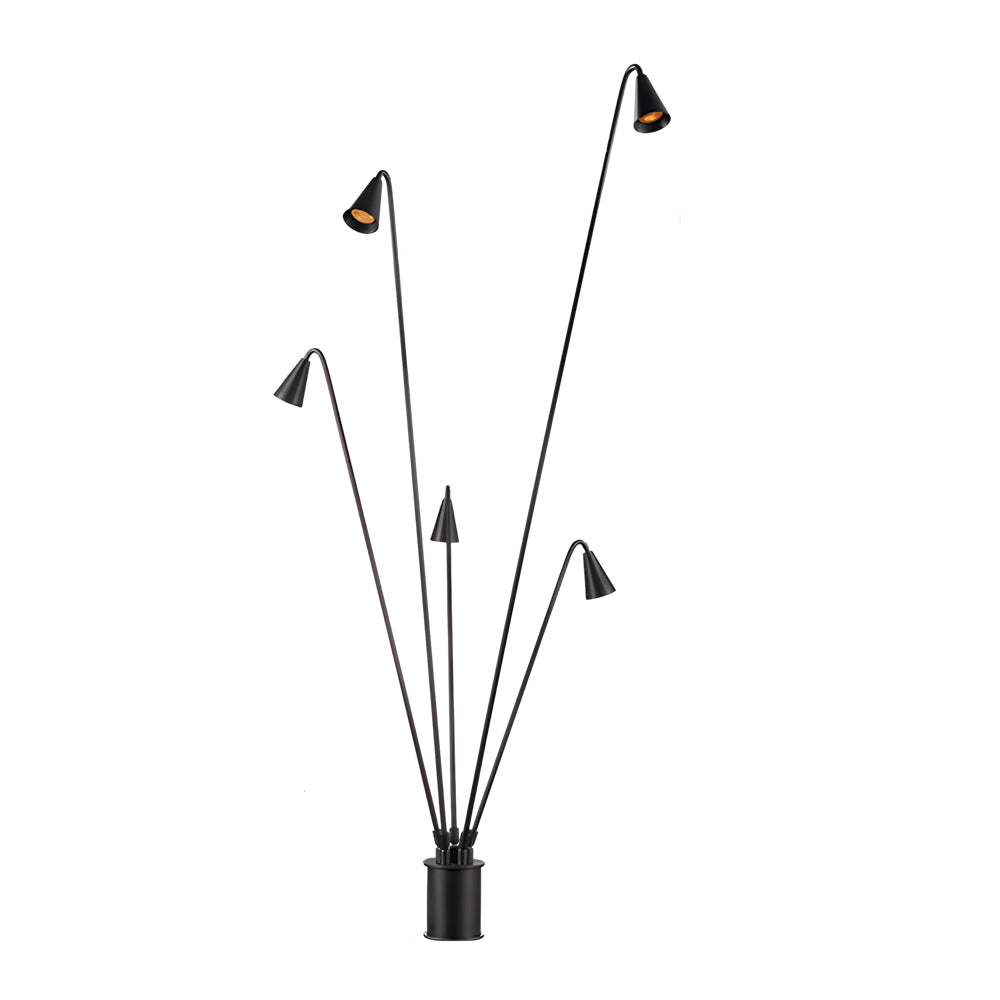 Classic Industrial Black Multi Head Led Floor Lamp