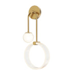 Modern 2 Light Led Wall Sconces With Acrylic Ring And Frosted Globe