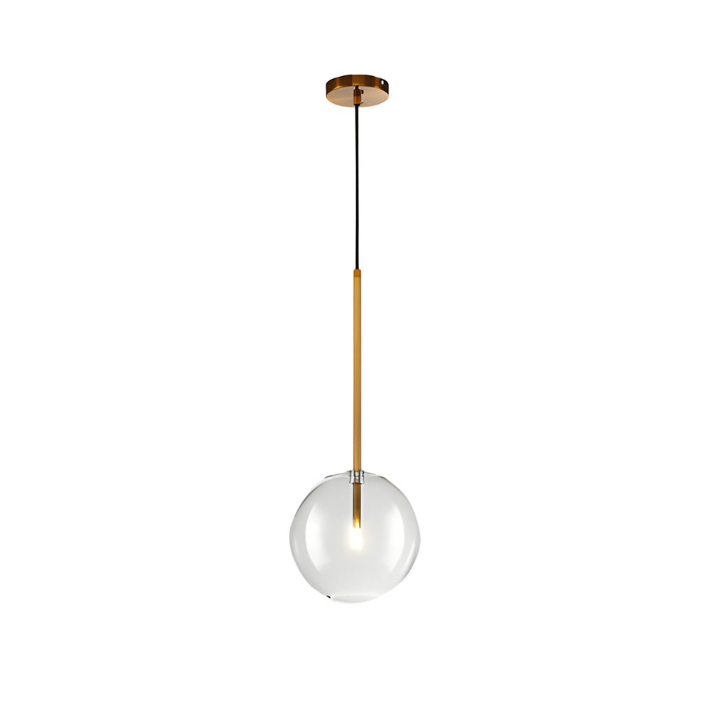 1 Light Clear Glass Globe Pendant Light Modern Hanging Lighting Fixture