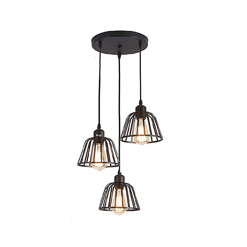 Black Small Iron Cage Pendant Light Li002605